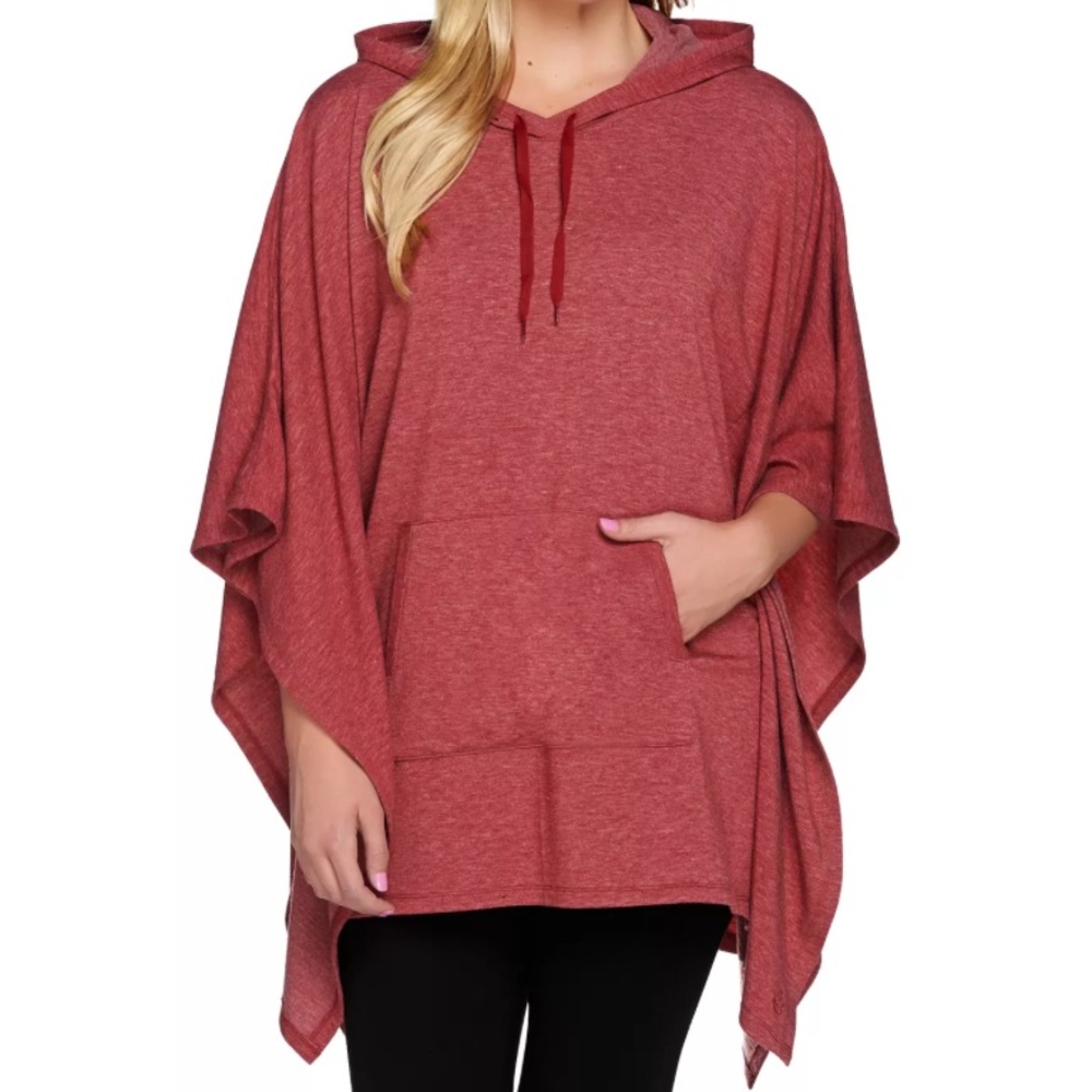 🩷 Cuddl Duds Comfortwear French Terry Poncho with Hood Small/Medium